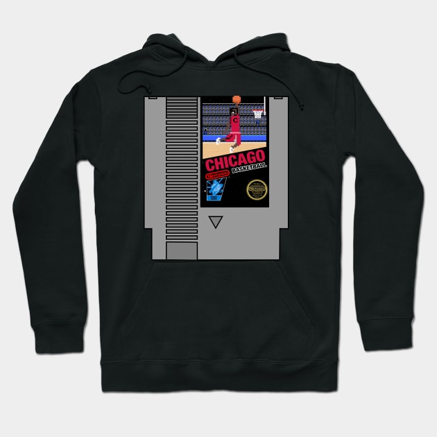 Chicago Basketball 8 bit pixel art cartridge design Hoodie by MulletHappens